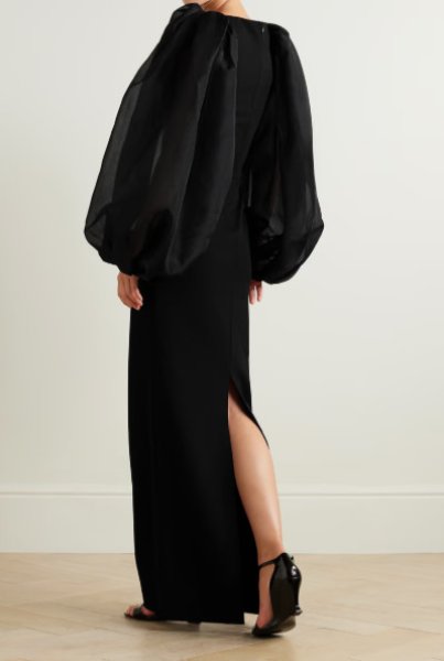 画像2: セール！Solace London ソレイスロンドン  Karla crepe and organza maxi dress (2)