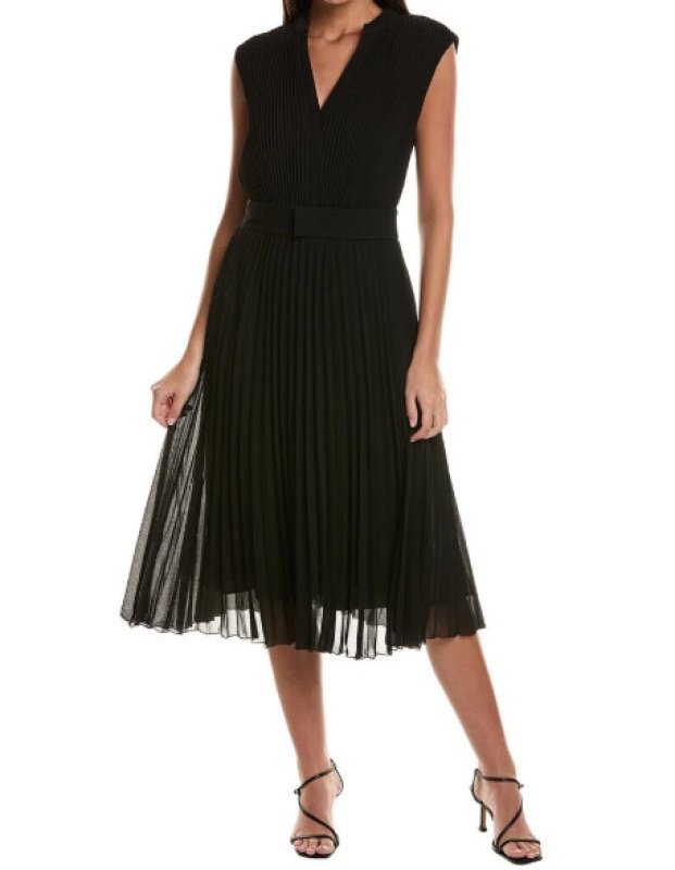 画像1: セール！BOSS Hugo Boss   Diloh アコーディオンプリーツドレス (1)