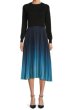画像1: セール！Nanette Nanette Lepore ナネットレポー   Ombre ロングスリーブプリーツミディドレス　ブルー系 (1)