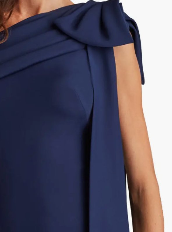 画像4: Tadashi Shoji タダシショージ   cassia ワンショルダー Gown  ネイビー系  20802 (4)