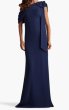 画像1: Tadashi Shoji タダシショージ   cassia ワンショルダー Gown  ネイビー系  20802 (1)