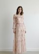 画像2: 即日発送! Marchesa Notte マルケッサノッテ 花柄刺繍レースロングドレス ピンク系  52301 (2)