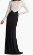 画像1: Tadashi Shoji  タダシショージ   Verae Embroidered Bodice Gown ブラック、ホワイト (1)