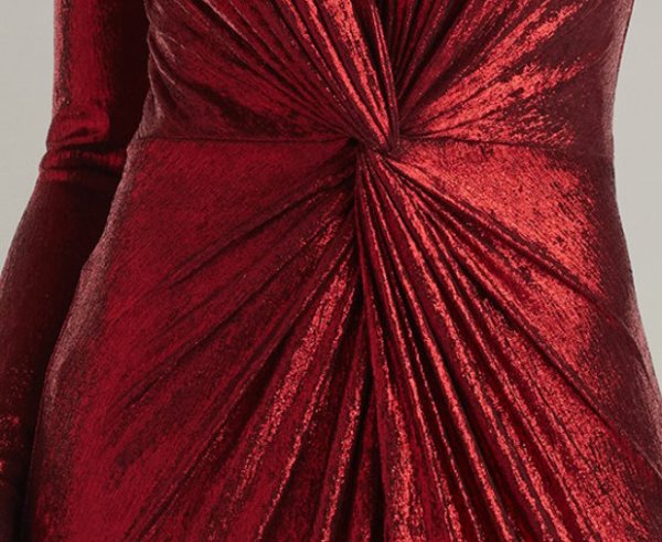 画像3: Tadashi Shoji タダシショージ  　Ferrum Metallic Twist Drape Gown　レッド系 (3)