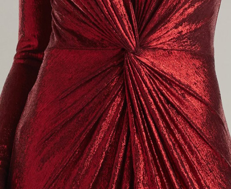 画像3: Tadashi Shoji タダシショージ  　Ferrum Metallic Twist Drape Gown　レッド系 (3)