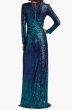 画像2: Tadashi Shoji タダシショージ    Ansel  スパンコールロングドレス　ブルー系 (2)