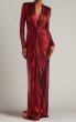 画像1: Tadashi Shoji タダシショージ  　Ferrum Metallic Twist Drape Gown　レッド系 (1)