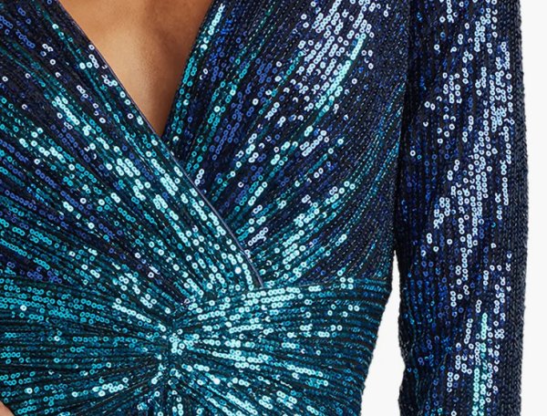 画像3: Tadashi Shoji タダシショージ    Ansel  スパンコールロングドレス　ブルー系 (3)