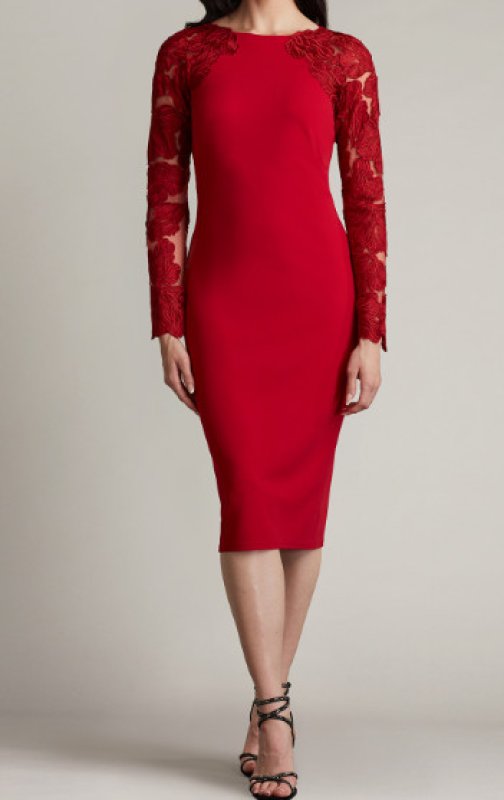 画像1: セール！Tadashi Shoji タダシショージ   Emille Dress　レッド   (1)