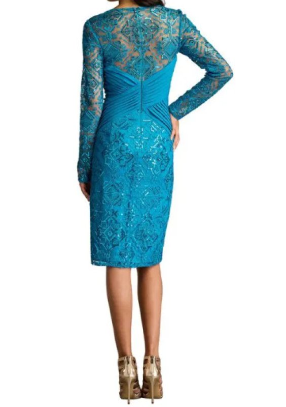 画像3: 限定セール！ Tadashi Shoji  タダシショージ　Coates Sequin Embroidered Sheath Dress ブルー   (3)