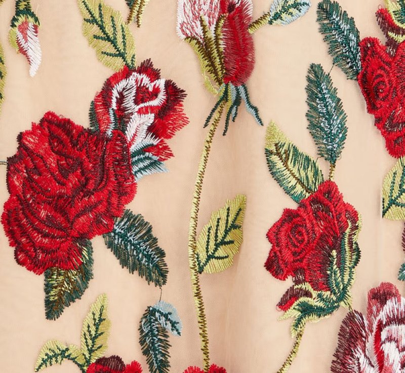 画像4: セール！Marchesa Notte マルケッサノッテ　花柄刺繍チュールミディドレス  13854 (4)