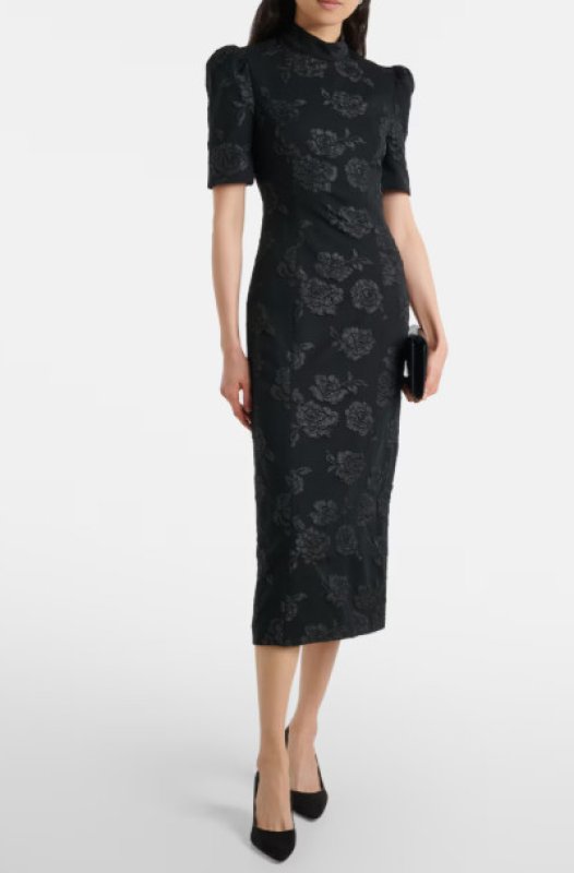 画像1: セール！ROTATE 　Jacquard midi dress ブラック (1)