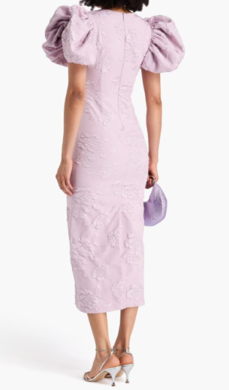 画像2: セール！ROTATE ジャガードパフスリーブドレス　ライラック系 (2)