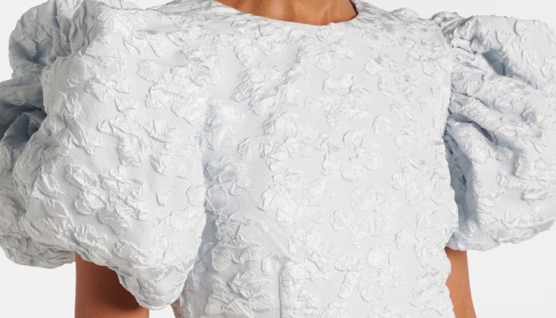 画像3: セール！ROTATE ジャガードパフスリーブドレス　ブルー系 (3)