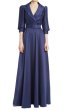 画像1: セール！Badgley Mischka   Mikado Belted Collared Gown (1)
