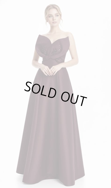 画像1: セール！Badgley Mischka    Beaded Petals Strapless Evening Gown (1)