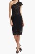 画像1: Tadashi Shoji タダシショージ  Rinelle Laser-Cut ワンショルダードレス ブラック (1)