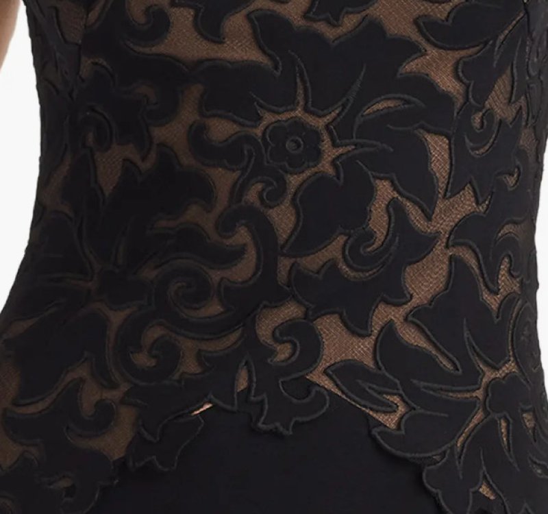 画像4: Tadashi Shoji タダシショージ 　Rinelle Laser-Cut ワンショルダードレス　ブラック (4)