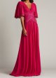 画像1: Tadashi Shoji タダシショージ  Indira Embroidered Chiffon Gown ピンク (1)