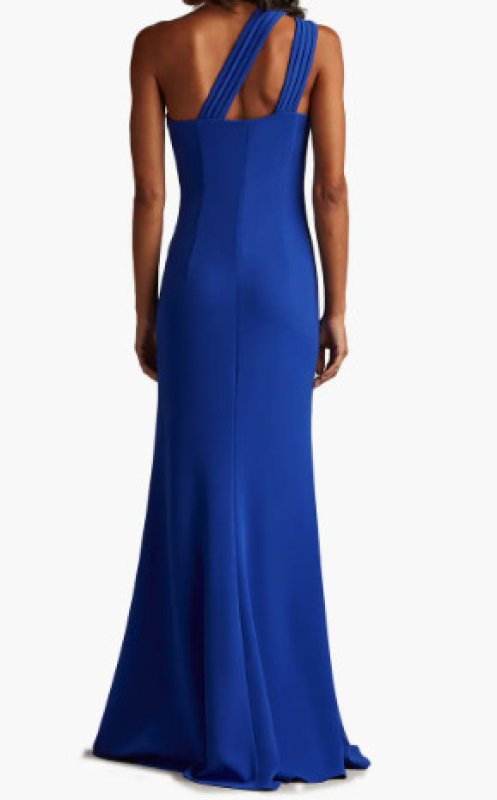 画像2: Tadashi Shoji  タダシショージ  Viveca　ワンショルダーキーホールガウン  　ブルー (2)