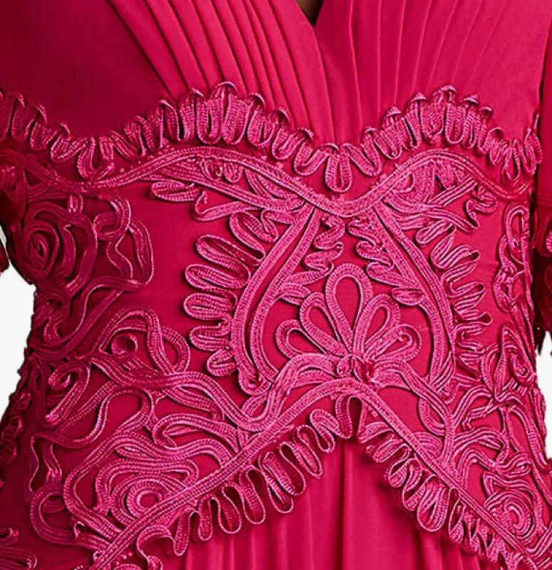 画像4: Tadashi Shoji タダシショージ  Indira Embroidered Chiffon Gown ピンク (4)