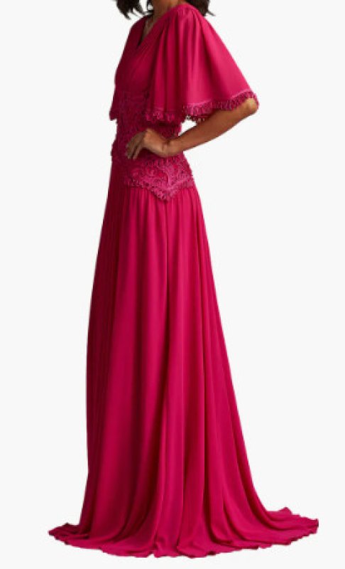 画像3: Tadashi Shoji タダシショージ  Indira Embroidered Chiffon Gown ピンク (3)