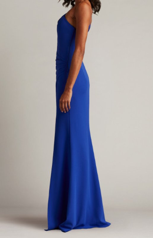 画像4: Tadashi Shoji  タダシショージ  Viveca　ワンショルダーキーホールガウン  　ブルー (4)