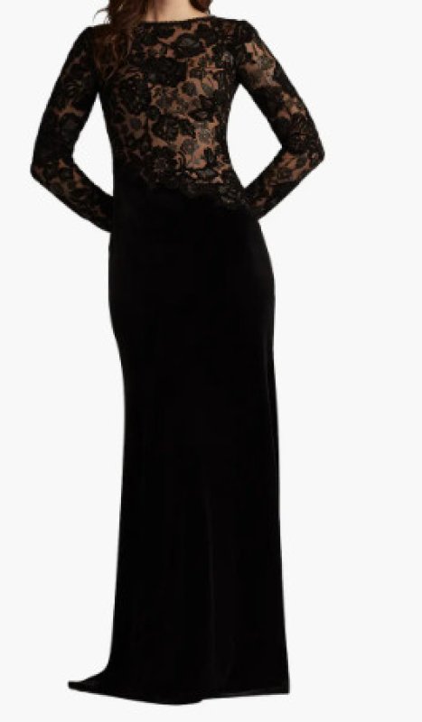 画像1:  Tadashi Shoji  タダシショージ　Forena Embroidered Crepe Gown ブラック (1)