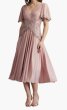 画像1: Tadashi Shoji タダシショージ  Indira Embroidered Chiffon Midi Dress  ベージュ系 (1)