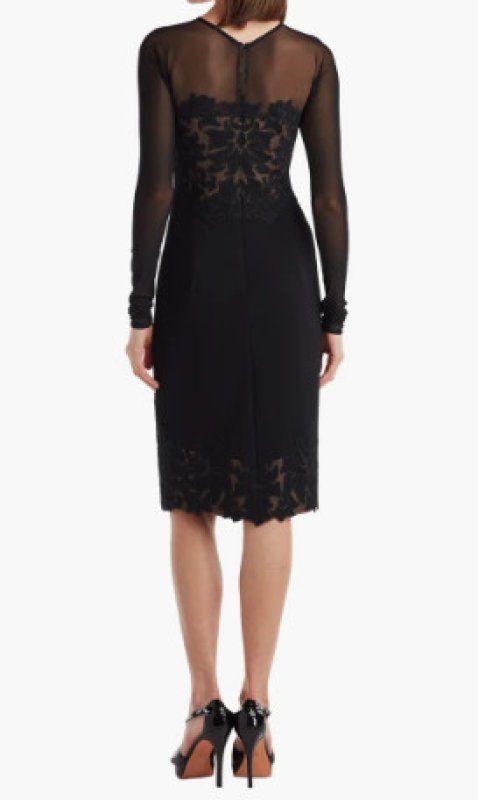 画像2: Tadashi Shoji タダシショージ Calia Laser-Cutドレス　ブラック (2)