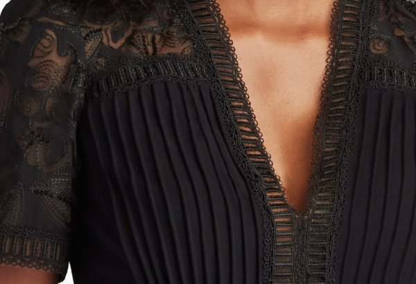 画像4: Tadashi Shoji タダシショージ  Brone ピンタックカクテルドレス　ブラック (4)