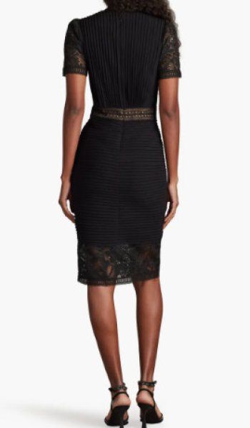 画像2: Tadashi Shoji タダシショージ  Brone ピンタックカクテルドレス　ブラック (2)