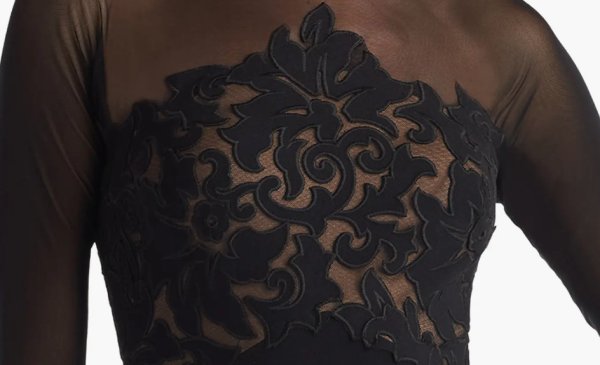 画像4: Tadashi Shoji タダシショージ Calia Laser-Cutドレス ブラック (4)