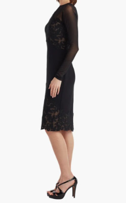 画像3: Tadashi Shoji タダシショージ Calia Laser-Cutドレス　ブラック (3)