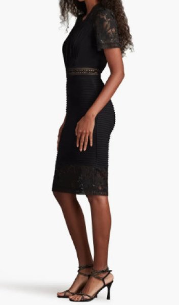 画像3: Tadashi Shoji タダシショージ  Brone ピンタックカクテルドレス　ブラック (3)