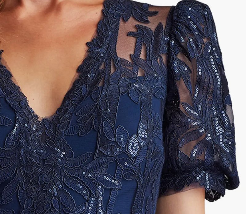 画像4: Tadashi Shoji タダシショージ  Ziya　パフスリーブジャンプスーツ　ネイビー (4)