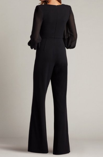 画像2: Tadashi Shoji タダシショージ  Sahana ジャンプスーツ　ブラック (2)