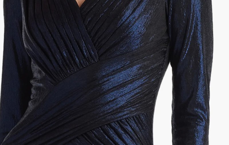 画像4: Tadashi Shoji タダシショージ  Esau メタリックドレス　ネイビー (4)