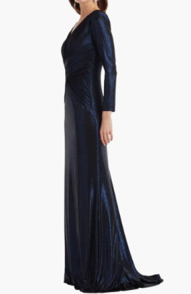 画像3: Tadashi Shoji タダシショージ  Esau メタリックドレス　ネイビー (3)