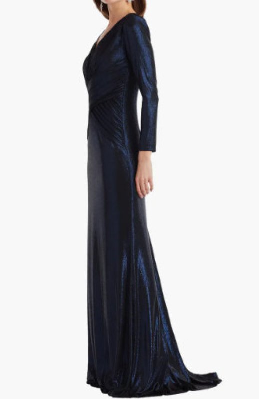 画像3: Tadashi Shoji タダシショージ  Esau メタリックドレス　ネイビー (3)