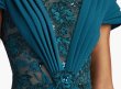 画像4: Tadashi Shoji タダシショージ  Julina Draped Overlay Embroidered Gown ブルー、グリーン系 (4)