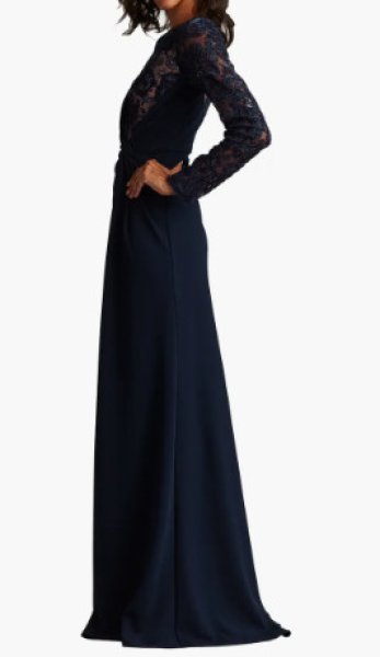 画像3: Tadashi Shoji タダシショージ  Devika ツイストドレープドレス　ネイビー (3)