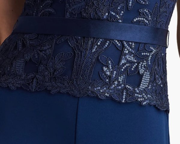 画像5: Tadashi Shoji タダシショージ  Ziya　パフスリーブジャンプスーツ　ネイビー (5)