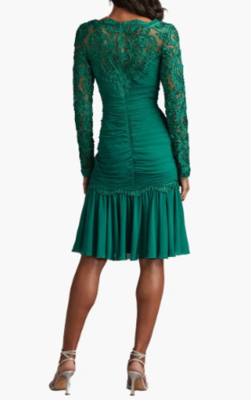 画像2: Tadashi Shoji タダシショージ  Novara ロングスリーブドレス　グリーン (2)