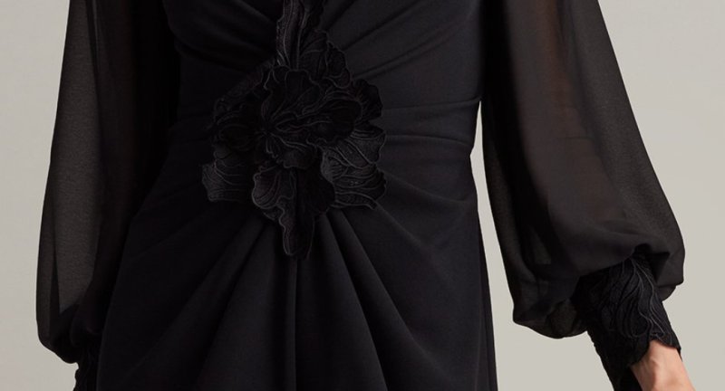 画像4: Tadashi Shoji タダシショージ  Sahana ジャンプスーツ　ブラック (4)