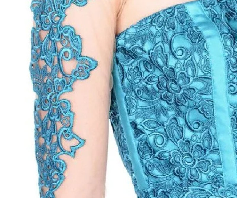 画像3: セール！BLUMARINE ブルマリン  EMBROIDERED TULLE VIBRANT SATIN GOWN ブルー (3)