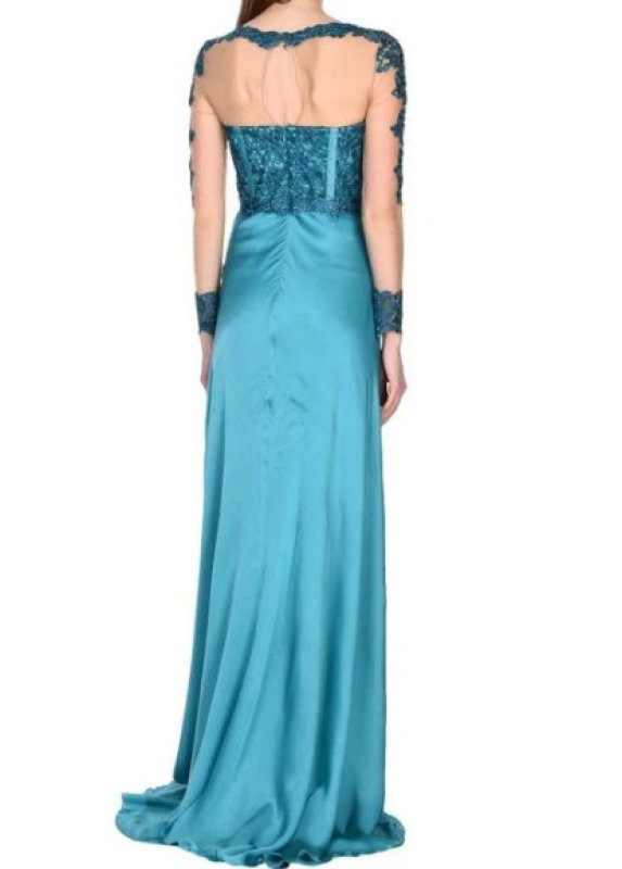 画像2: セール！BLUMARINE ブルマリン  EMBROIDERED TULLE VIBRANT SATIN GOWN ブルー (2)