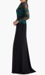 画像3:  【斉藤由貴さん着用】Tadashi Shoji  タダシショージ　Beacon Belted Embroidered Illusion Gown　ブラック、グリーン (3)