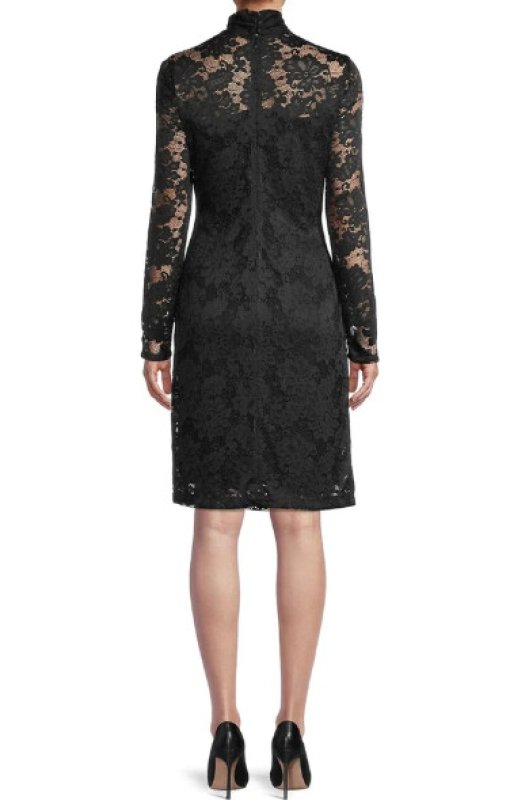 画像2: セール！Elie Tahari エリータハリ　長袖ブラックレースドレス (2)