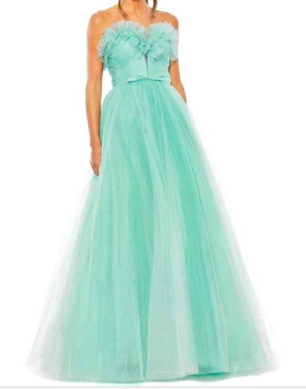 画像1: セール！Mac Duggal マックドゥガル  Strapless Glitter Tulle Gown  (1)